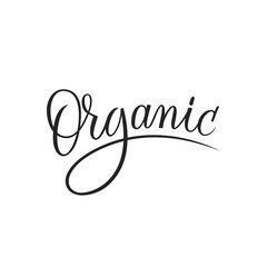 Organic vector lettering. Modern calligraphy. Premium quality, vegan, green life, natural product illustration. Healthy lifestyle logo
