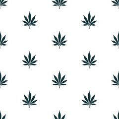 Fototapeta na wymiar Weed Marijuana cannabis leaves. Seamless vector illustration isolated on white background.