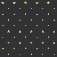 Embroidery stars pattern. Embroidered starry background. Stitch effect seamless vector pattern. Illustration with embroider star sparkles. Cosmic abstract graphic design.