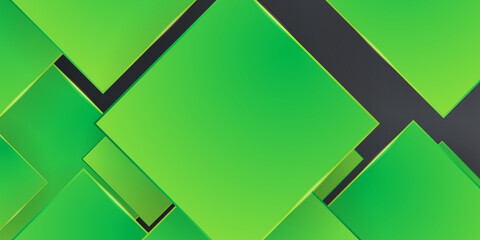 Abstract green black grey square 3D presentation background