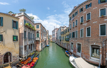 City scene of Venice during Covid-19 lockdown without visitors at daytime in 2020