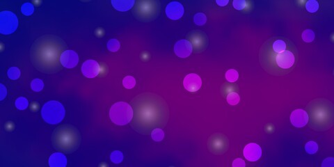 Light Blue, Red vector texture with circles, stars. Colorful disks, stars on simple gradient background. Pattern for business ads.