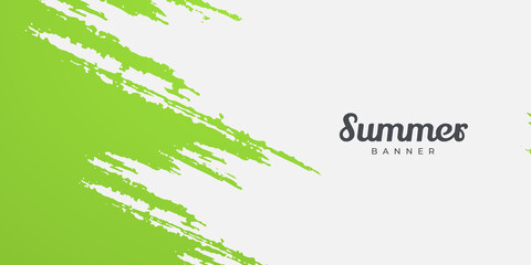 Abstract template elegant header and footers green lime brushes paint curve light presentation template on white background with copy space.