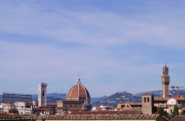 Fototapeta na wymiar Panorama of Florence seen from the Boboli Gardens in Florence, Tuscany, Italy
