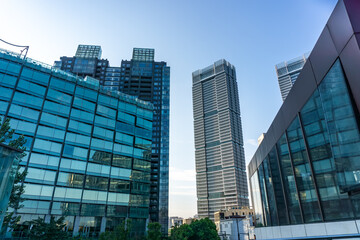 Fototapeta na wymiar low angle view of business buildings in shanghai,China