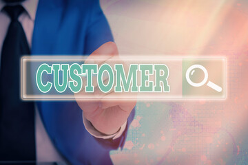 Handwriting text writing Customer. Conceptual photo individual or company buying from a store...