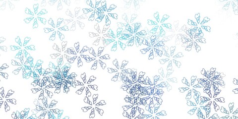 Light blue vector abstract pattern with leaves.