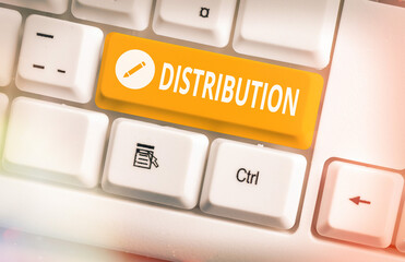 Word writing text Distribution. Business photo showcasing the behavior of several recipients...