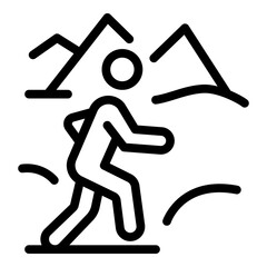 Nature running icon. Outline nature running vector icon for web design isolated on white background