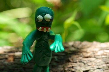 Figure of a zombie made of plasticine.