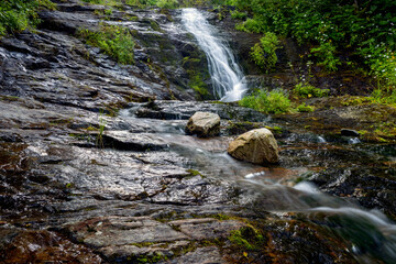 Fototapeta premium Rausor waterfall, Retezat national park , Hunedoara county, Romania