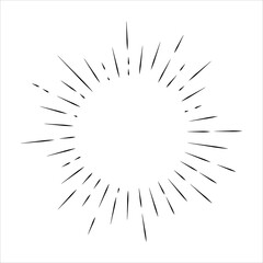 Vintage style of the image. Design elements for your projects. Hipster style. Light rays of burst. Great for retro style projects. Vector Sunbursts. FireworkWeb