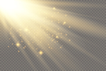 Glow light effect. Star burst with sparkles. Vector illustration. White glowing light. Sparkling magical dust particles