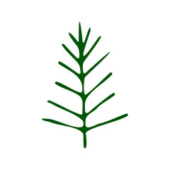 Christmas trees. Hand-draw doodles in green color.