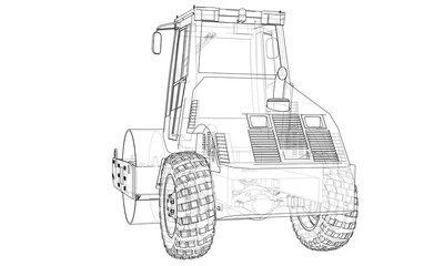 Construction machine. Asphalt compactor