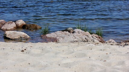 Beach with rocks in the water