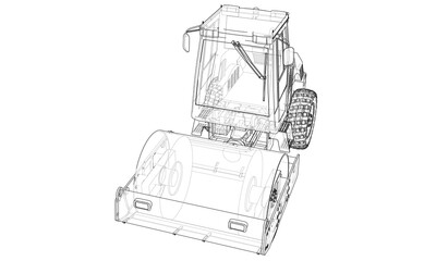 Construction machine. Asphalt compactor