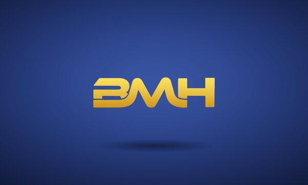 Unique, Modern, Elegant and Geometric Style Typography Alphabet BMH letters logo Icon