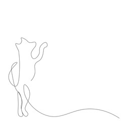 Fototapeta premium Dog line drawing on white background. Vector illustration