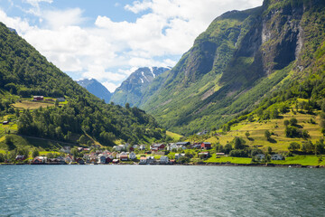 Fototapeta na wymiar fjord village on the hill #4
