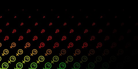 Dark Green, Red vector template with businesswoman signs.