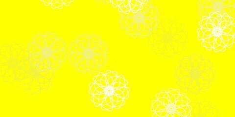 Light yellow vector natural artwork with flowers.