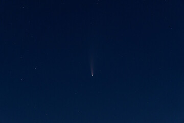 Obraz na płótnie Canvas The comet C/2020 F3 (NEOWISE) against the starry sky