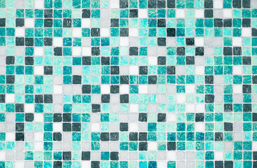 Mosaic wall texture in light blue and turquoise colors