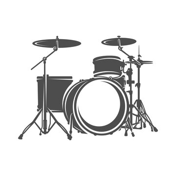 Realistic Drum Design Vector. Silhouette of Drum. Vector illustration