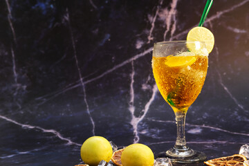orange juice splash in glass