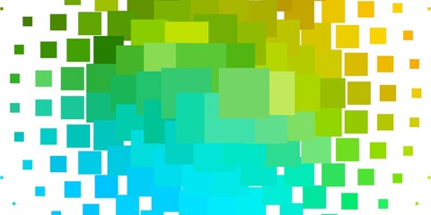 Light Blue, Yellow vector pattern in square style. Abstract gradient illustration with rectangles. Modern template for your landing page.