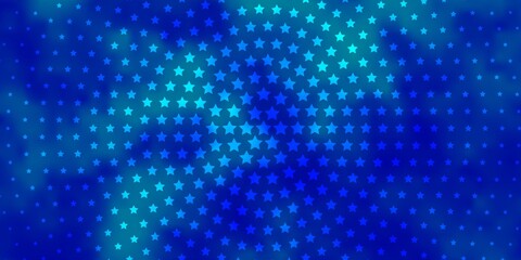Light BLUE vector template with neon stars. Blur decorative design in simple style with stars. Design for your business promotion.
