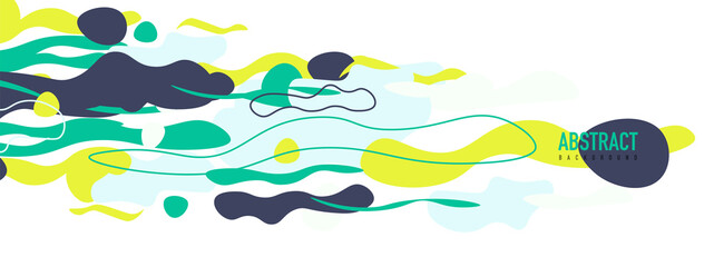 Trendy liquid style shapes abstract design, dynamic vector background for placards, brochures, posters, web landing pages, covers or banners