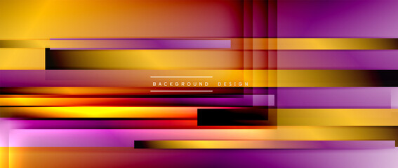 Fototapeta premium Dynamic lines on fluid color gradient. Trendy geometric abstract background for your text, logo or graphics