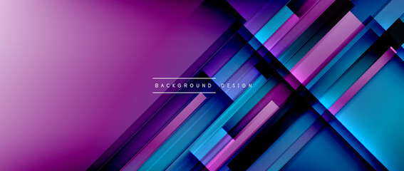 Dynamic lines on fluid color gradient. Trendy geometric abstract background for your text, logo or graphics