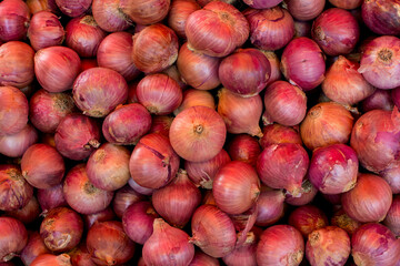 Onions for sale in a local market in India
