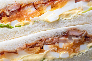 サンドイッチの断面/タマゴサンド/照り焼きサンド