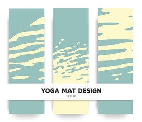 Yoga mat design. Water element meditation. Minimal simly print. Texture of liquid. 183x61. Vector eps10.