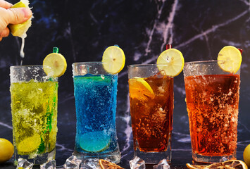 summer cocktail on the table background