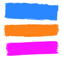 Set of color paint stroke banners