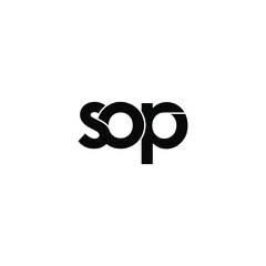 sop letter original monogram logo design