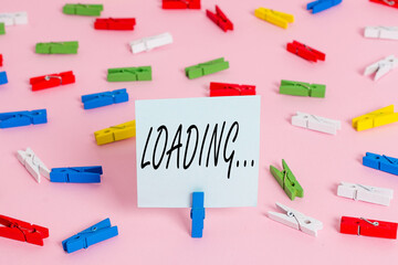 Word writing text Loading.... Business photo showcasing applying an extra amount to offset a...