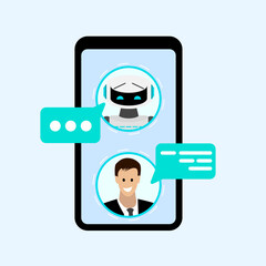 Chatting with bot in smartphone messenger