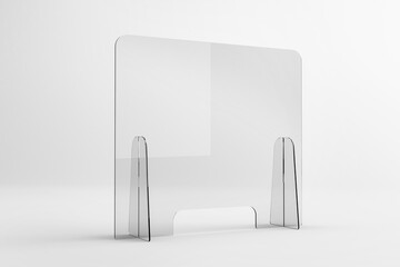 Sneeze guards, social distancing barriers and shields. Transparent Acrylic Display.