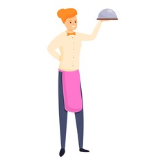 Woman butler icon. Cartoon of woman butler vector icon for web design isolated on white background