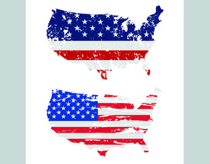 USA map with flag inside.