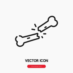 broken bone icon vector sign symbol