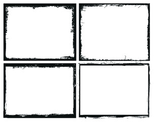 Set of black grunge frames