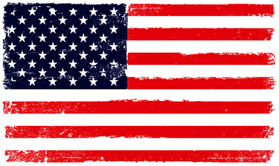 American flag in grunge style