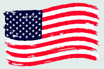 Wavy grunge flag of USA.